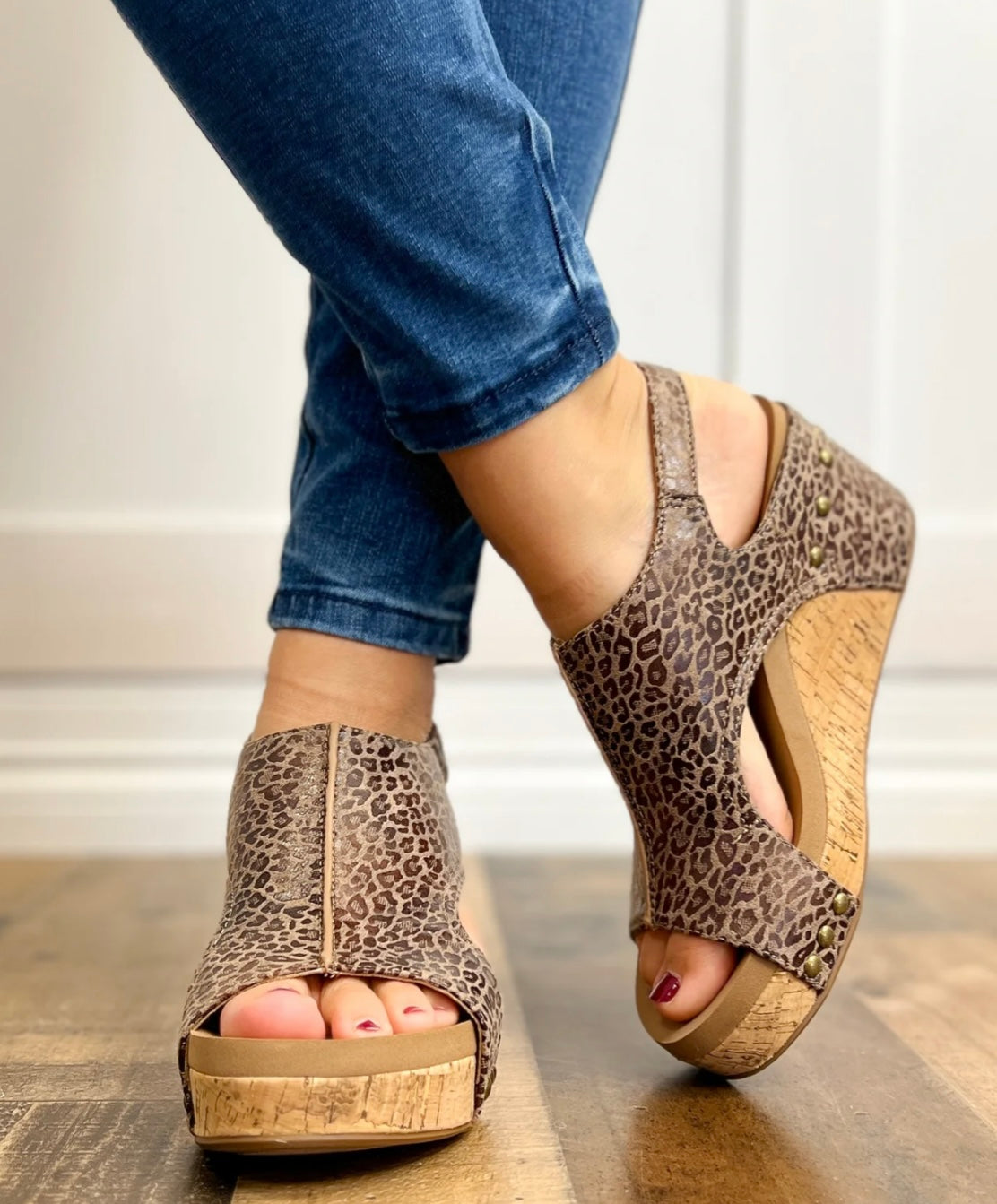 Corky’s Carley wedge Small Leopard Shoe
