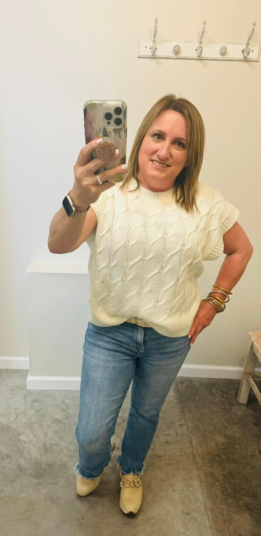 Bernadette cable Knit top
