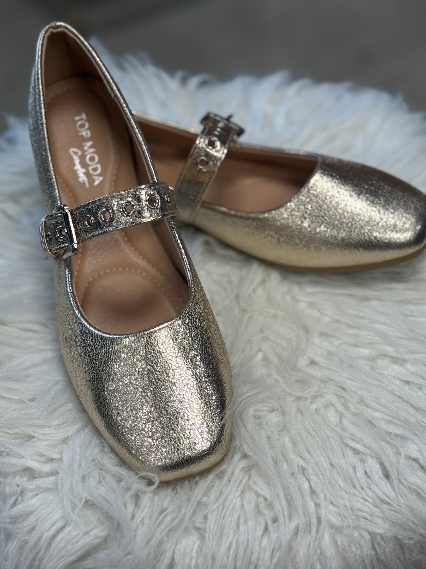 Gold Ballet Flats