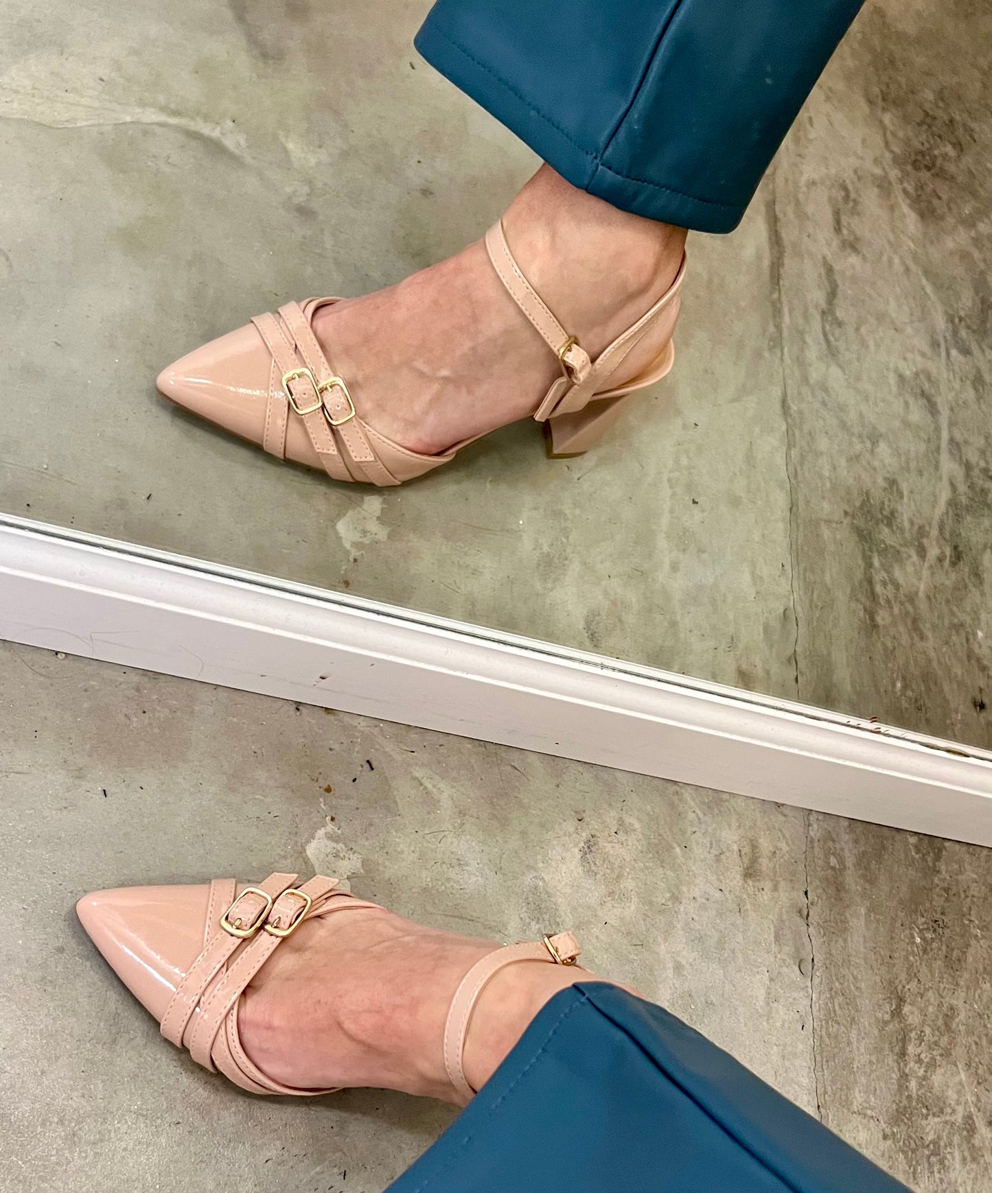 Beige Ankle Strap Heels