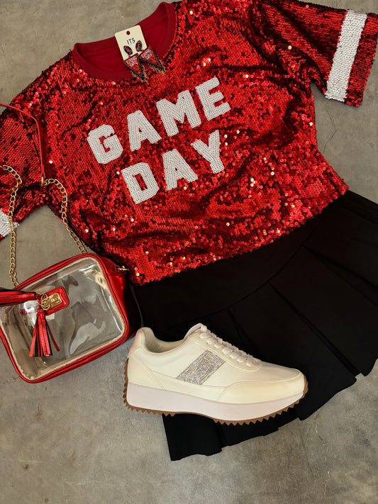 Red Game Day Sequence Top